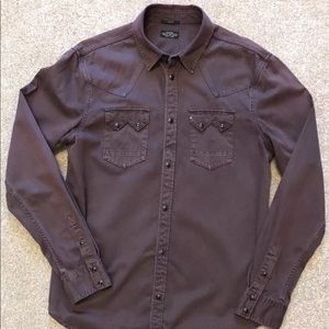 All Saints Burgundy Western Shirt